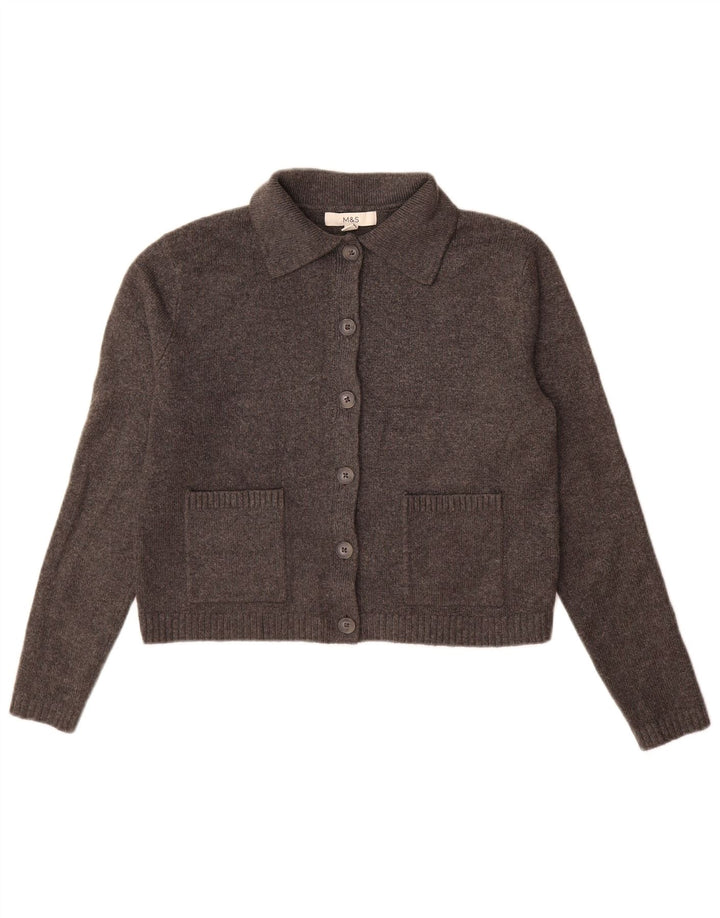 Marks & Spencer - Cárdigan para mujer, talla 10, poliéster gris pequeño