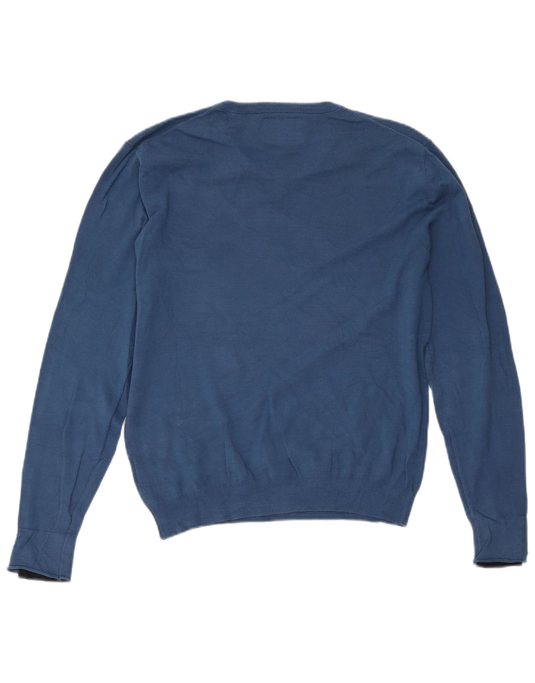 Guess Jersey con cuello en V para hombre, talla grande, algodón azul