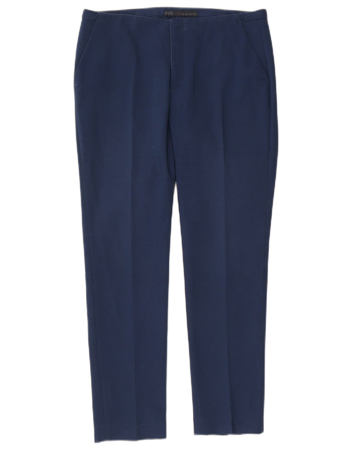 Zara Mujer Pantalón Chino Slim Grande W30 L27 Azul