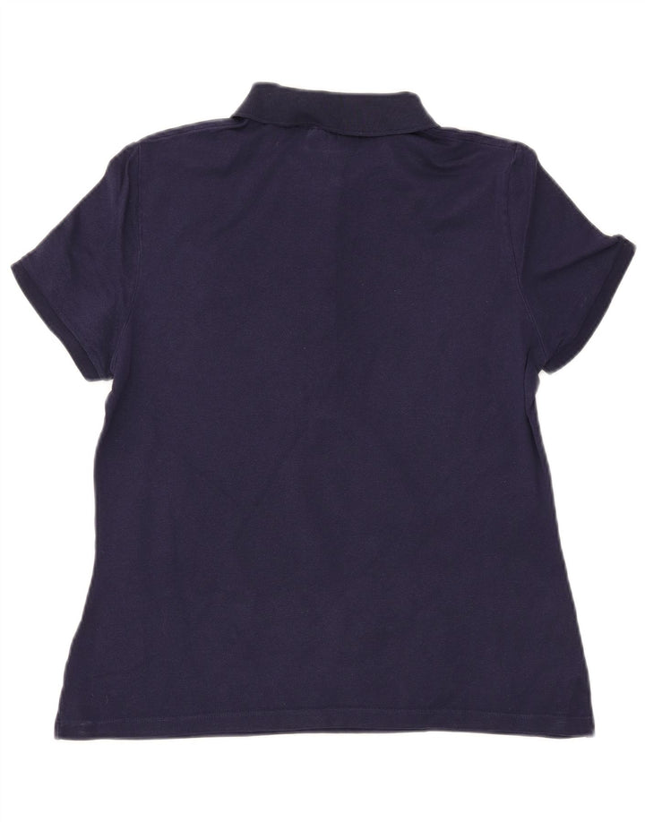 LACOSTE Polo ajustado para mujer talla 42 grande algodón azul marino