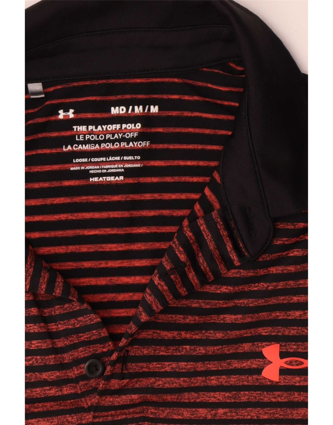 Under Armour Polo Heat Gear para hombre Poliéster a rayas naranja medio