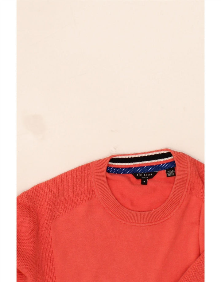 TED BAKER Womens Crew Neck Jumper Sweater Size 3 Medium Red Cotton Vintage Ted Baker and Second-Hand Ted Baker from Messina Hembry 
