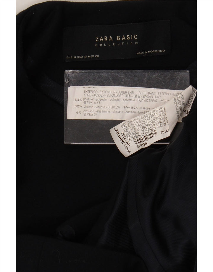 Zara Chaqueta Blazer con Cremallera Completa para Mujer UK 40 Mediano Azul Marino Poliéster
