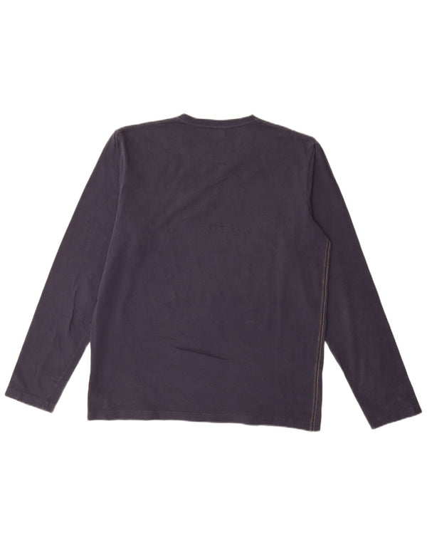 Gaudí Hombre Gráfico Top Manga Larga 2XL Azul Marino Algodón