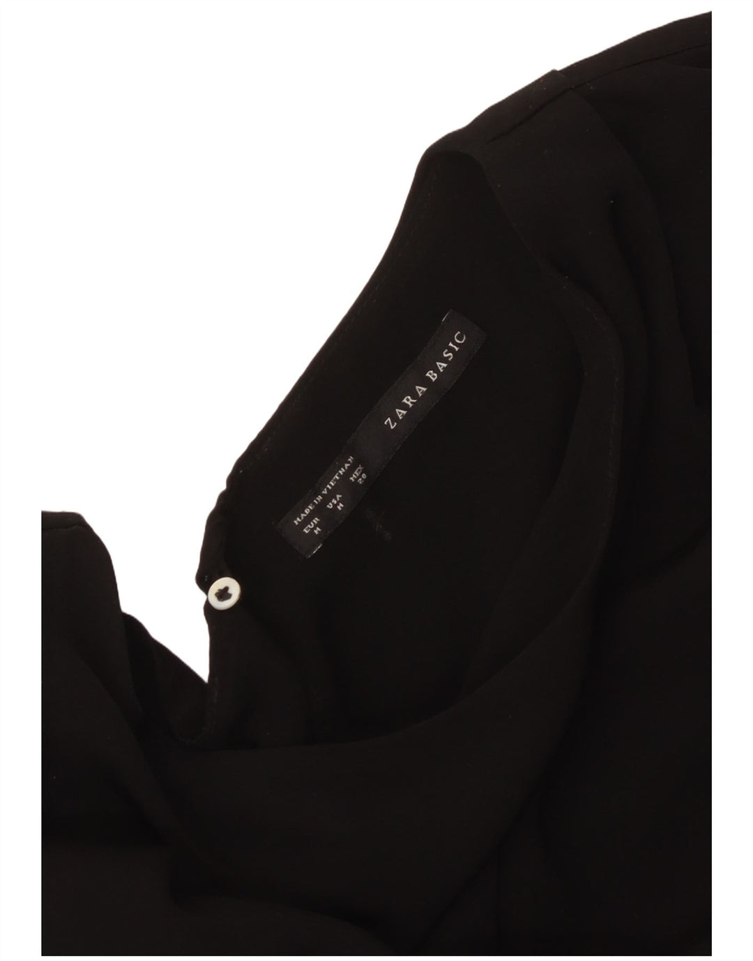 Zara Vestido Acampanado Sin Mangas para Mujer UK 44 Mediano Negro