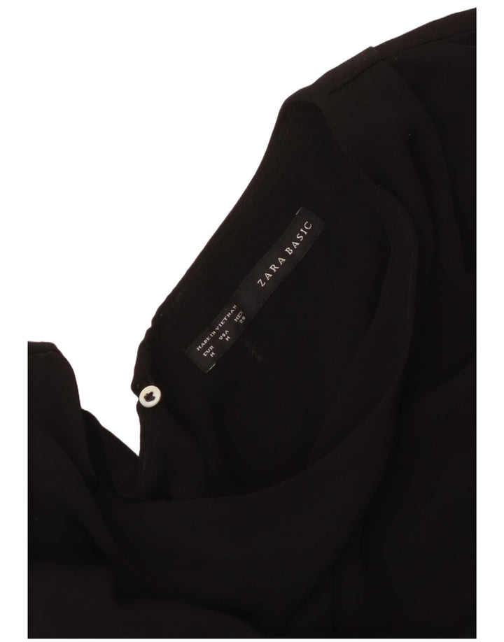 Zara Vestido Acampanado Sin Mangas para Mujer UK 44 Mediano Negro