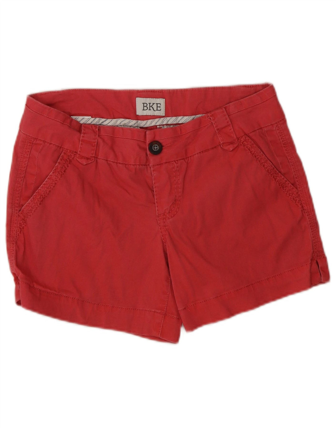 BKE Pantalones cortos casuales para mujer W26 Pequeño algodón rojo