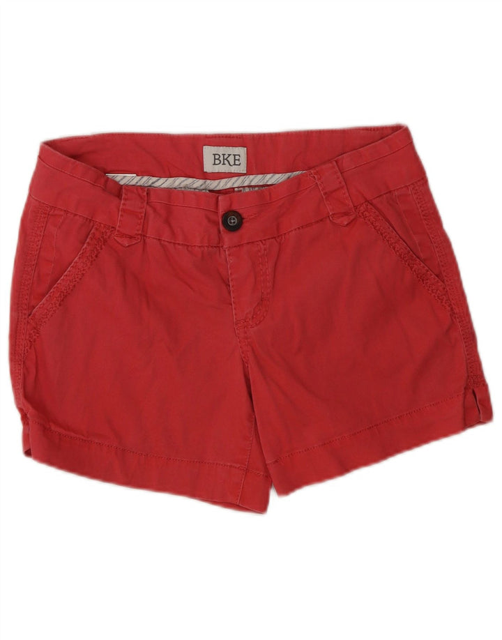 BKE Pantalones cortos casuales para mujer W26 Pequeño algodón rojo