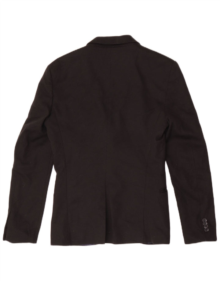 Zara Chaqueta tipo blazer de 2 botones para hombre UK 36 Small Black