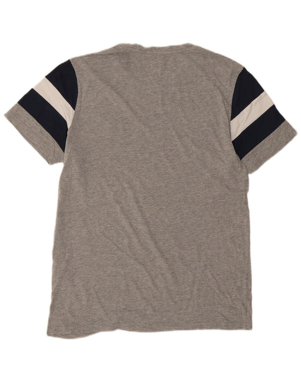 Jack & Jones Hombre Regular Fit Camiseta Top Grande Gris Colorblock Algodón
