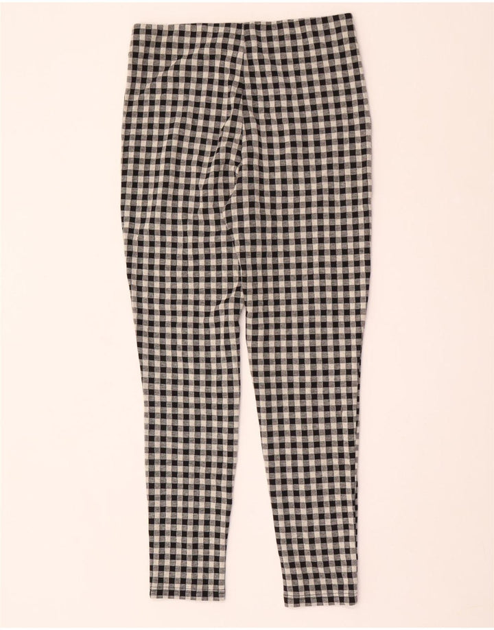 Zara Leggings Mujer Grande W30 L29 Poliéster Vichy Gris