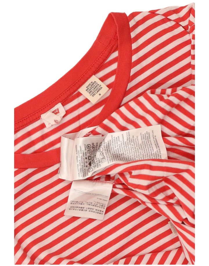 Levi's Camiseta para mujer Top UK 44 Algodón a rayas rojas medianas