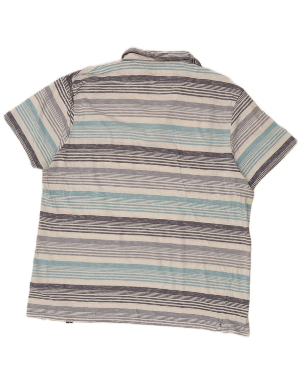 Weird Fish Polo para hombre 2XL Algodón a rayas azules