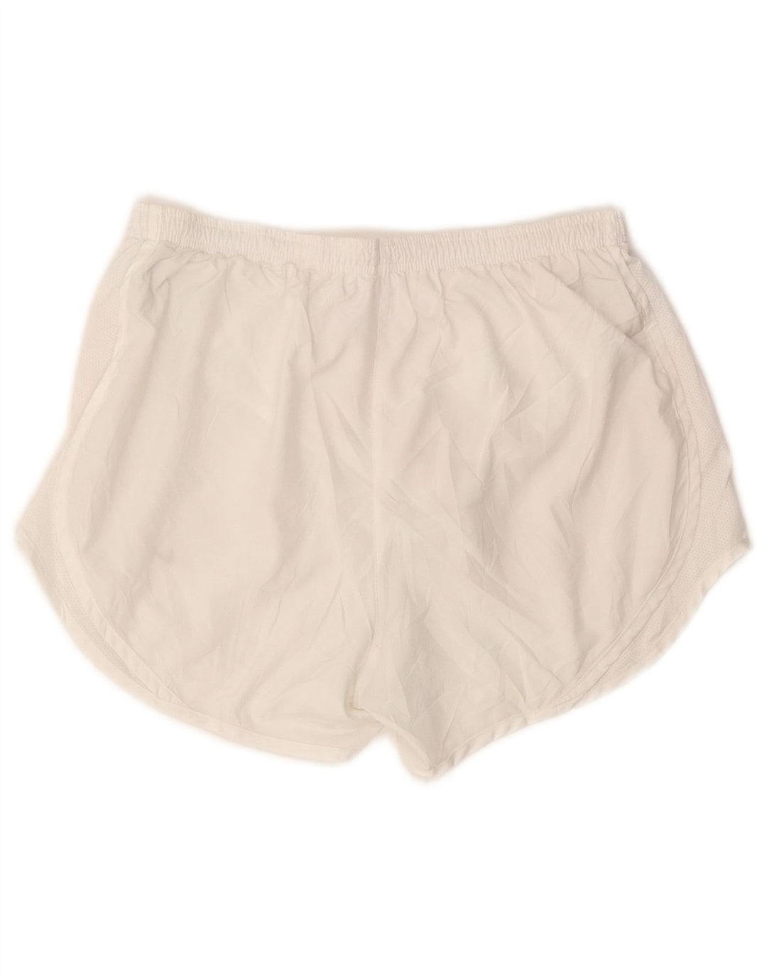 NIKE - Pantalones cortos deportivos Dri Fit para mujer, talla 40, poliéster blanco mediano