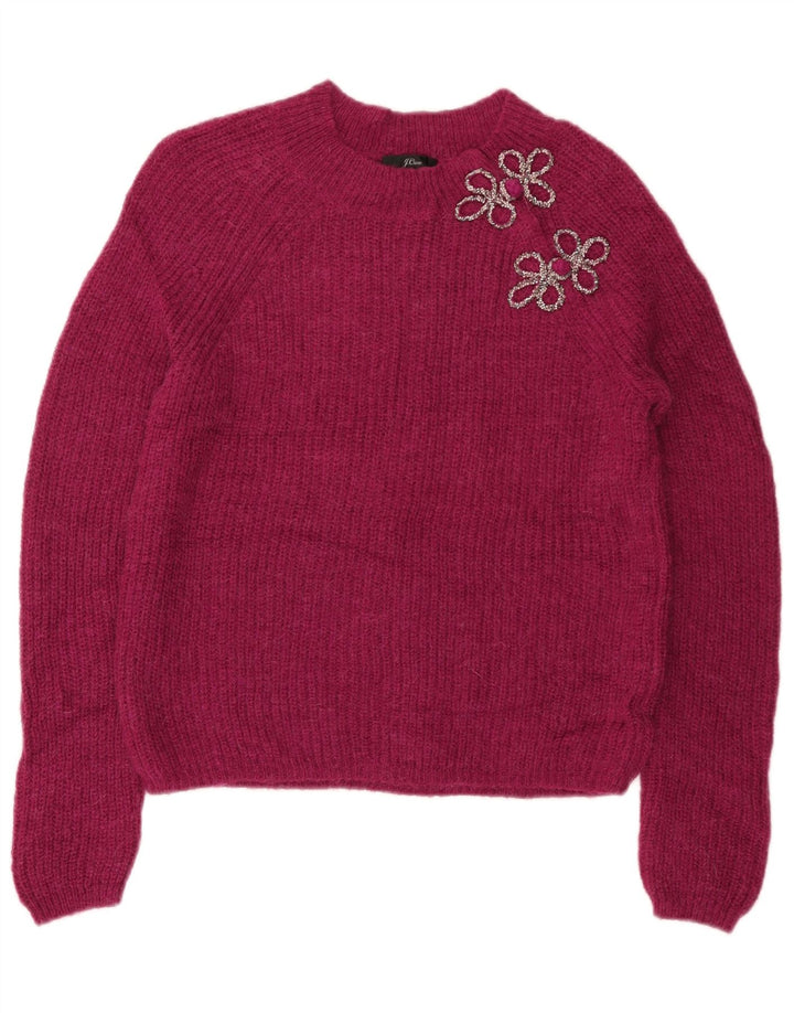 J. CREW Suéter tipo jersey con cuello barco para mujer UK 10 Small Pink Polyamide