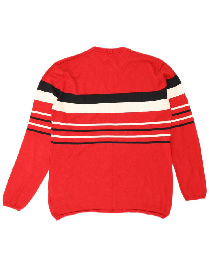 Levi's Jersey con cuello redondo para hombre, talla grande, de algodón a rayas rojas