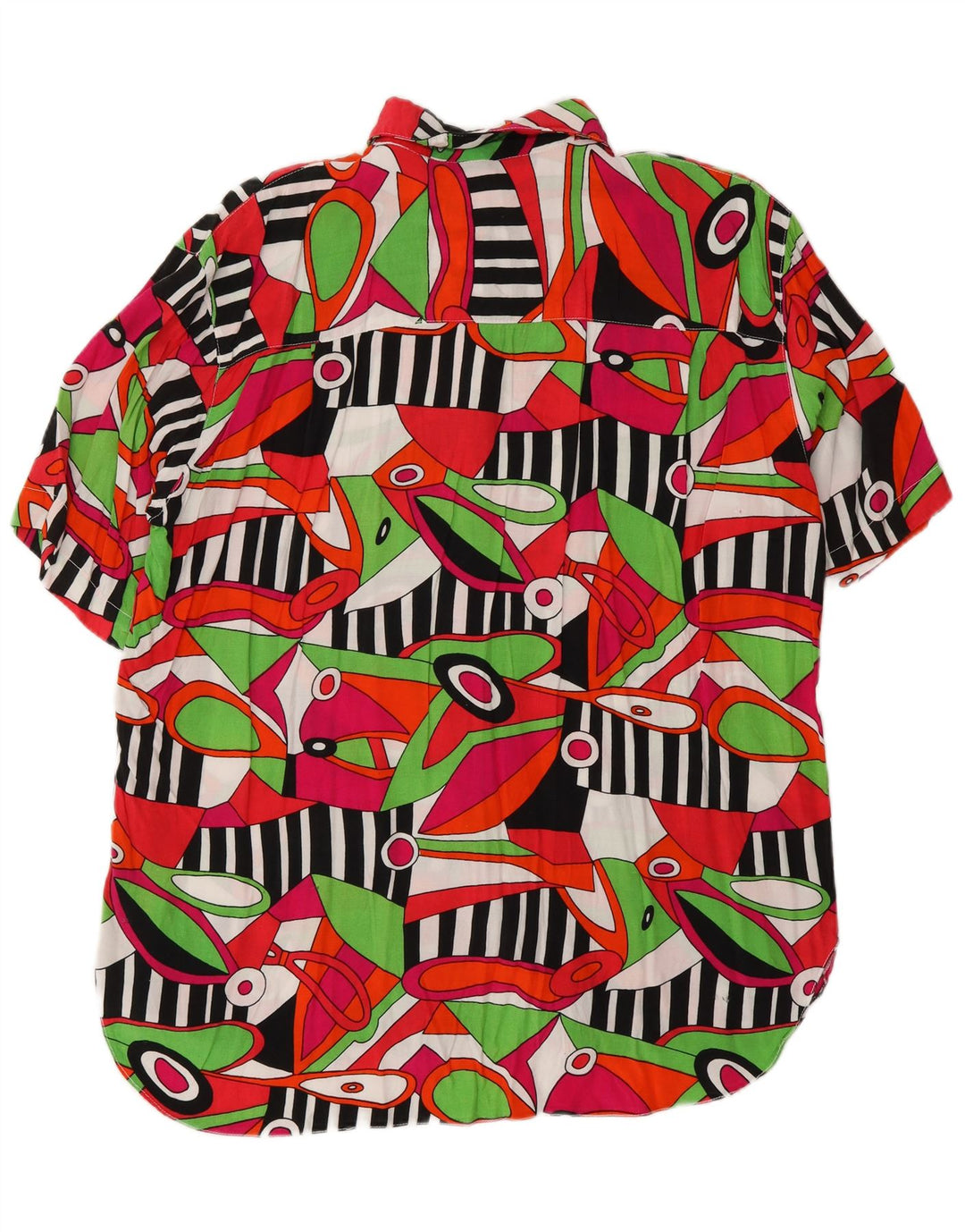 VINTAGE Mujer Patrón Abstracto Camisa Blusa Reino Unido 14 Medio Multicolor