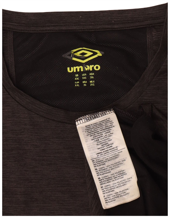 Umbro Camiseta para hombre Top 2XL Gris Colorblock Poliéster