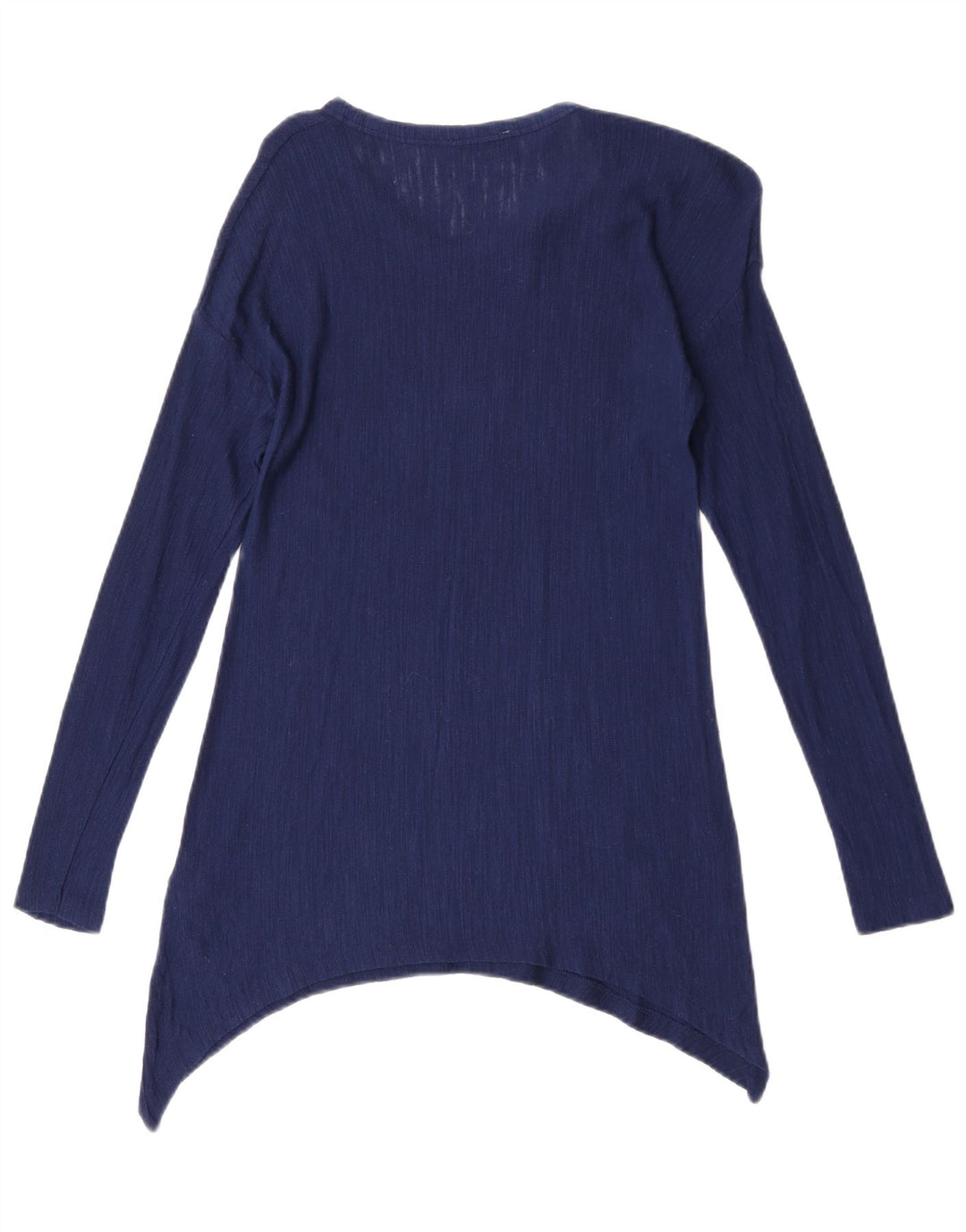 Zara Mujer Túnica Asimétrica Top UK 10 Small Viscosa Azul