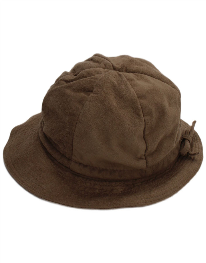 Sombrero de cubo de gamuza sintética vintage para mujer Talla única Poliéster beige