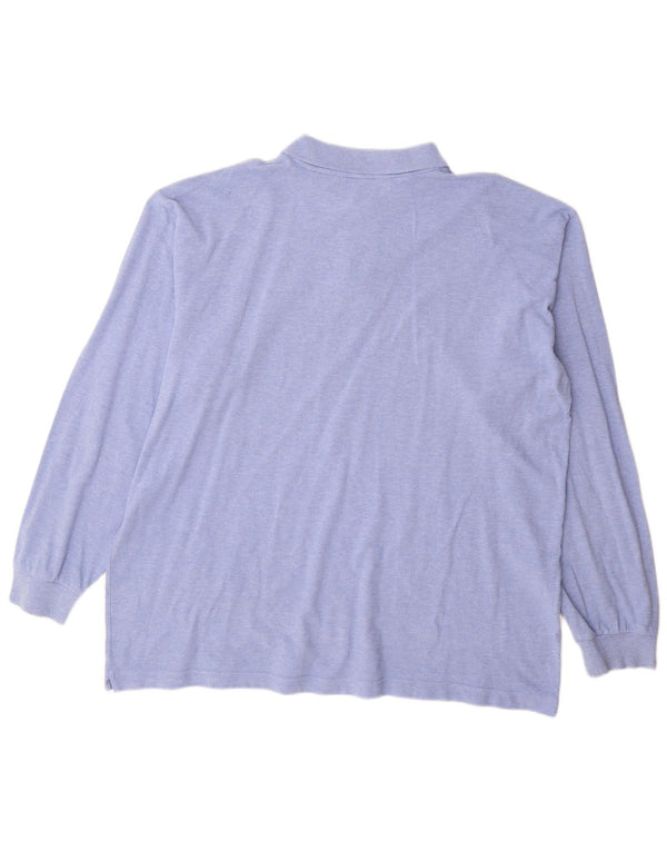 Kappa Mens Long Sleeve Polo Shirt 2XL Blue Cotton
