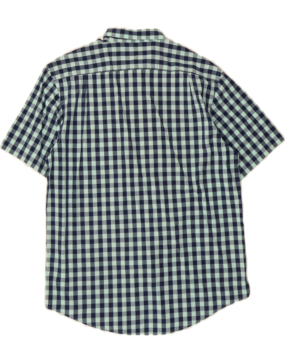 IZOD Mens Short Sleeve Shirt Large Navy Blue Gingham Cotton Vintage Izod and Second-Hand Izod from Messina Hembry 