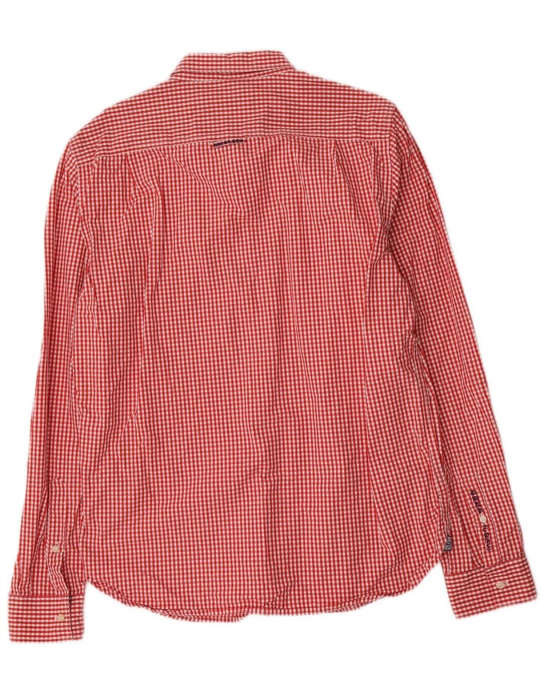 Camisa Superdry Hombre XL Algodón Vichy Rojo