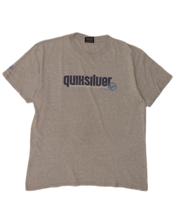 QUIKSILVER Camiseta gráfica para hombre Top XL Gris Algodón