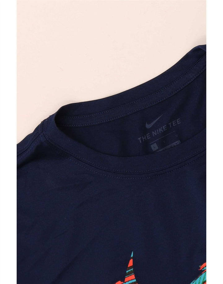 Nike Dri Fit Graphic Camiseta para hombre, talla grande, azul marino