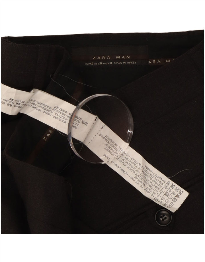 Zara Pantalón de traje recto para hombre EU 40 Medium W31 L30 Poliéster gris