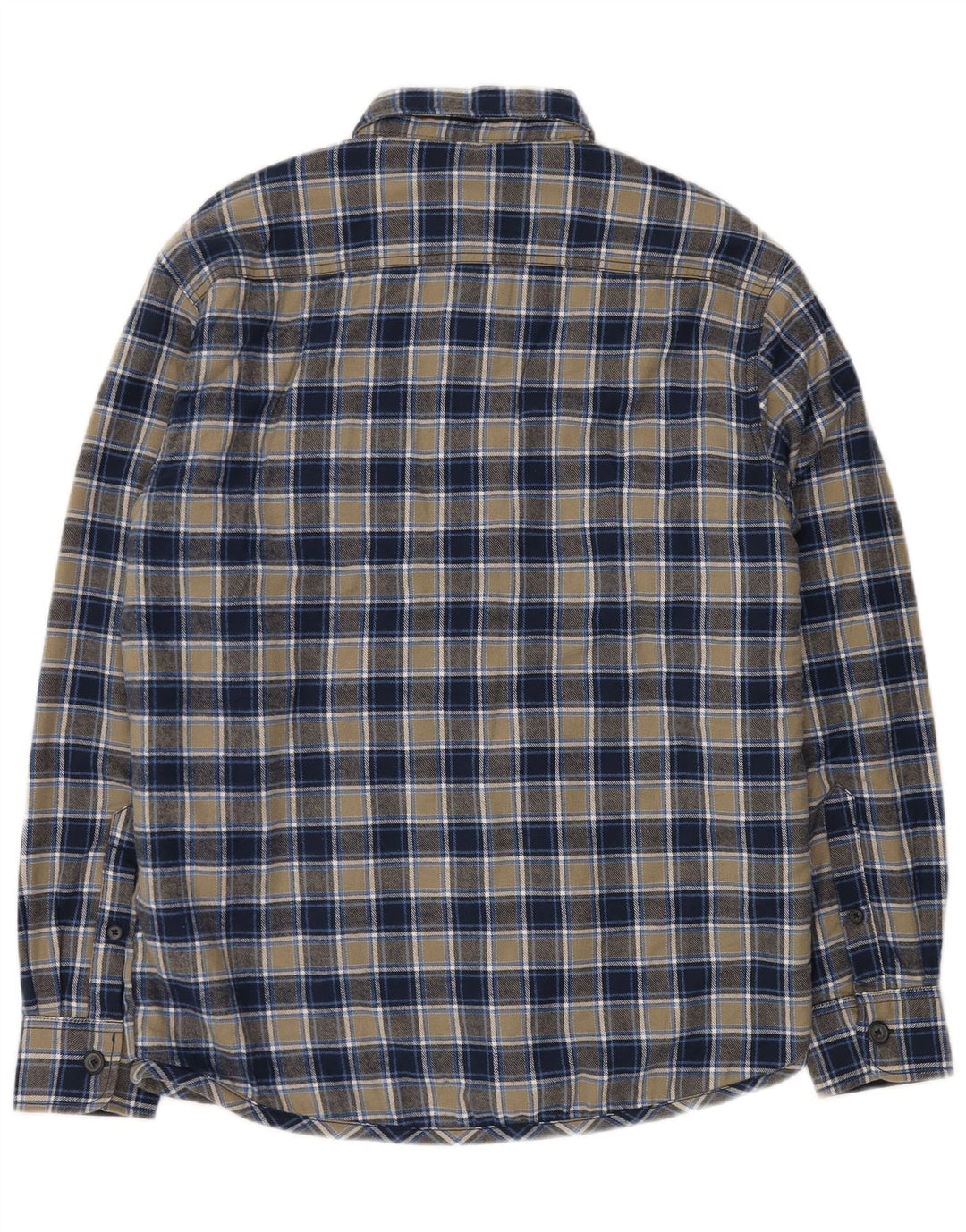 CAMARGUE Camisa de franela de leñador para hombre Algodón a cuadros azul marino mediano