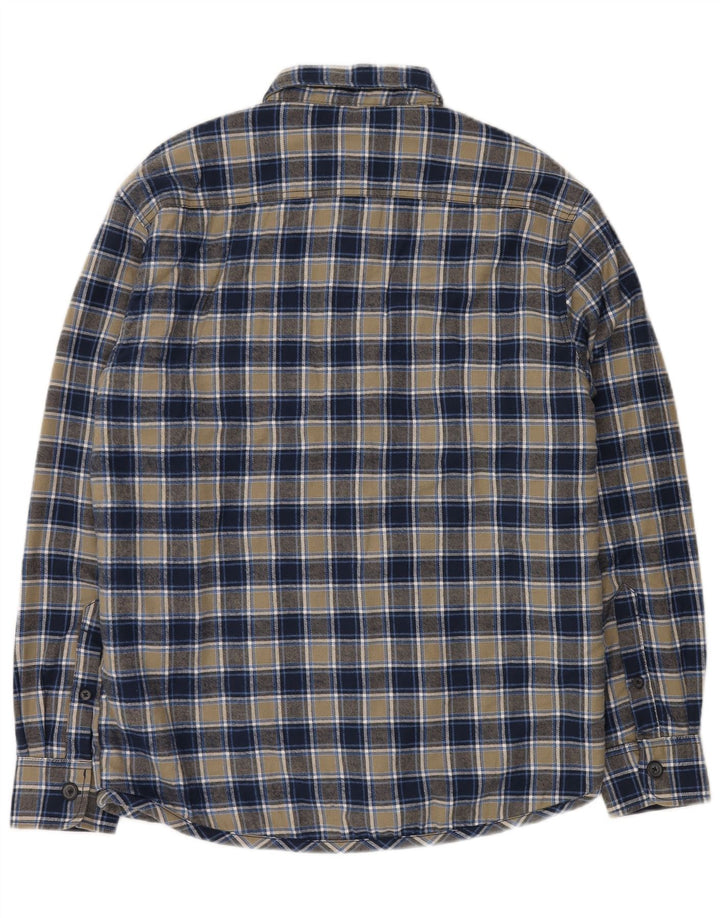 CAMARGUE Camisa de franela de leñador para hombre Algodón a cuadros azul marino mediano