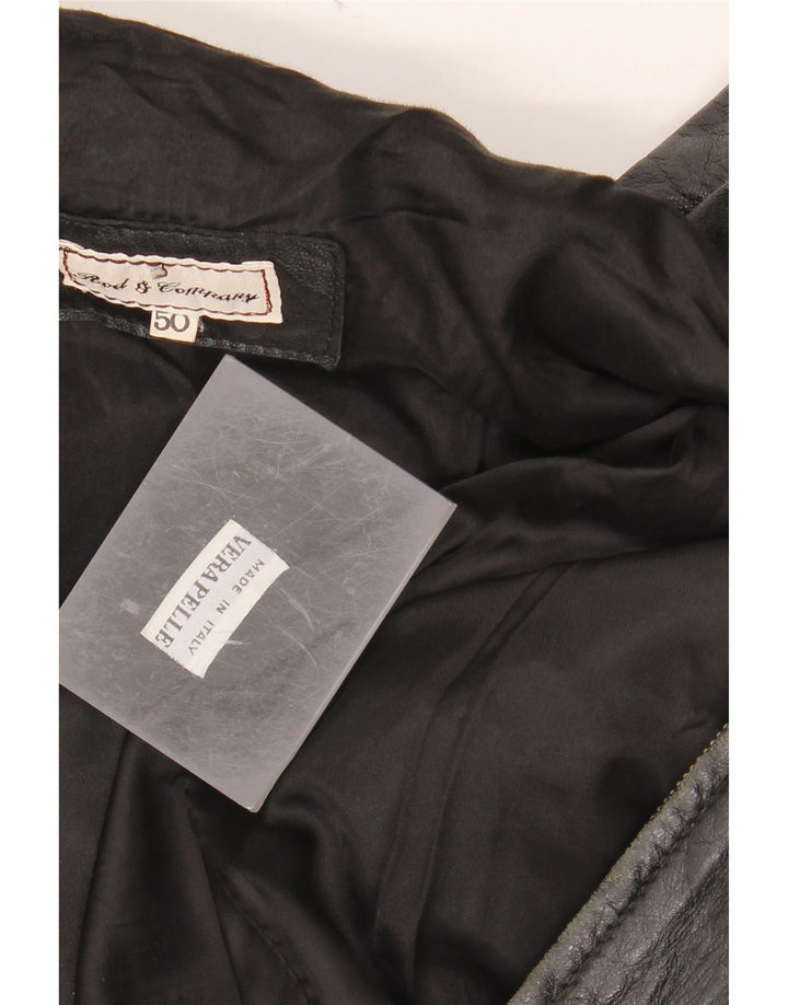 VINTAGE Chaqueta de cuero para hombre IT 50 Cuero negro grande