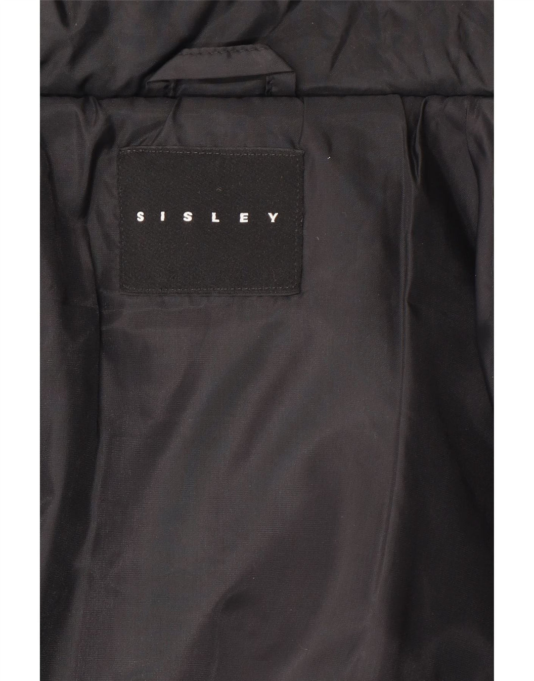 Sisley Chaqueta Acolchada Extragrande Corta para Mujer UK 44 Mediana Poliamida Negra