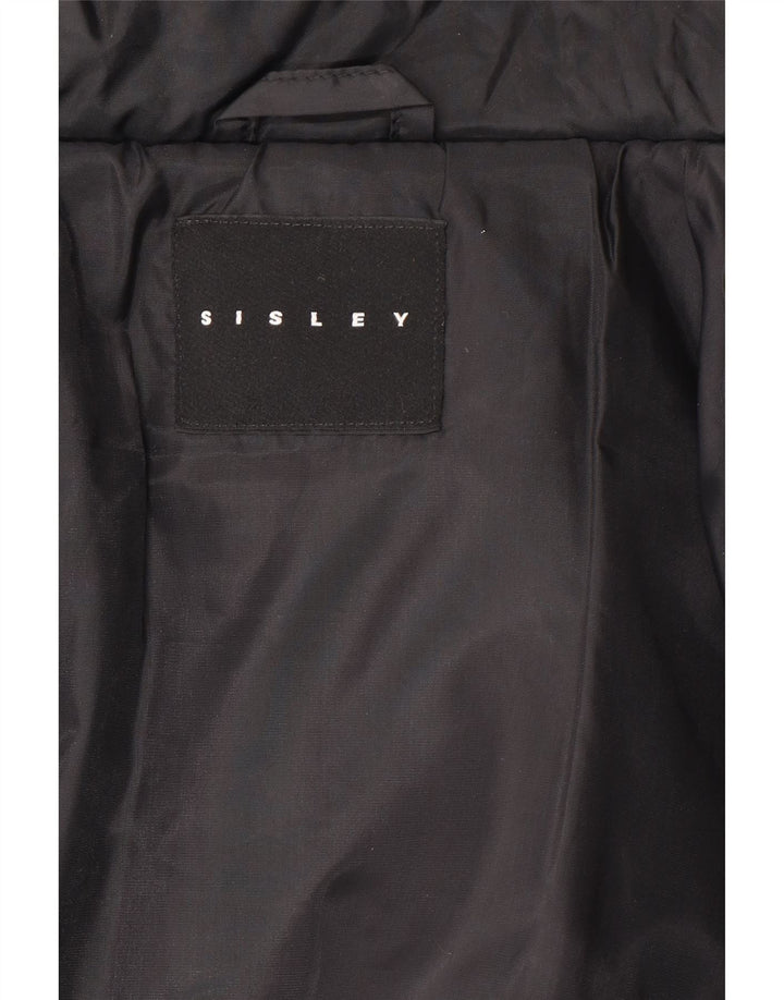 Sisley Chaqueta Acolchada Extragrande Corta para Mujer UK 44 Mediana Poliamida Negra