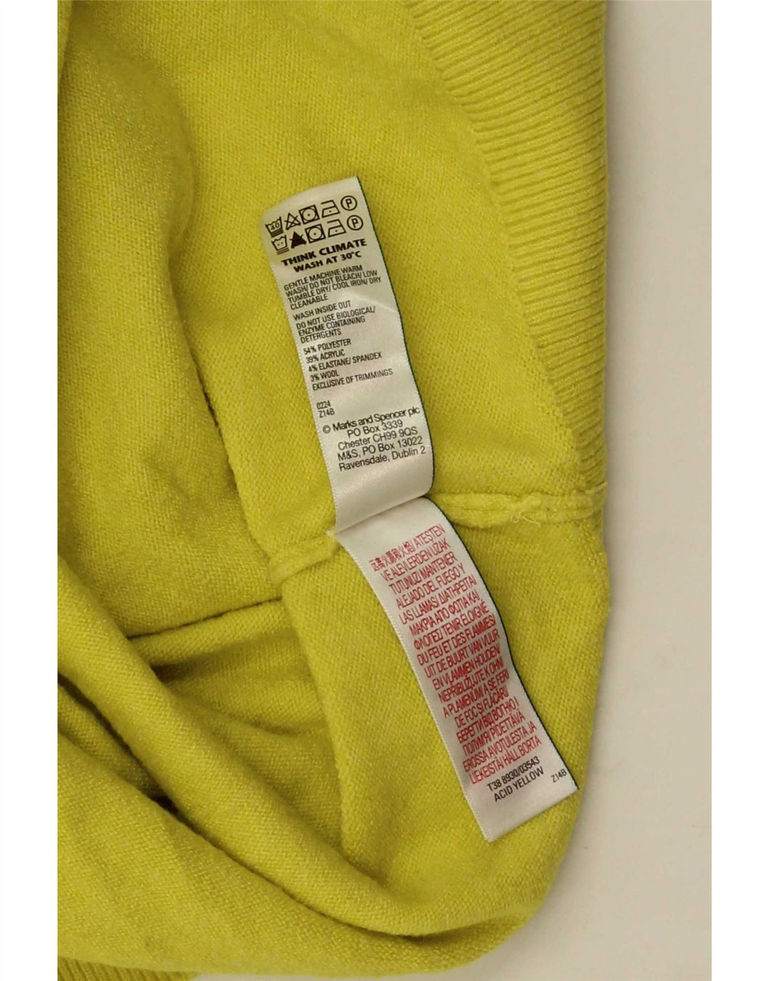 Marks & Spencer Jersey con cuello vuelto para mujer UK 10 Small Yellow