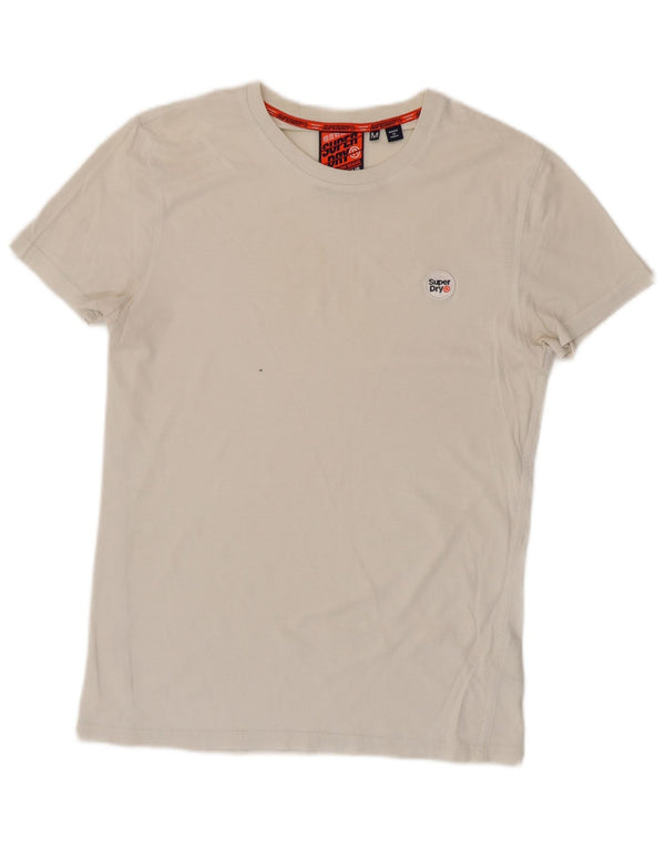 SUPERDRY Hombre Camiseta Top Medium Blanco Algodón