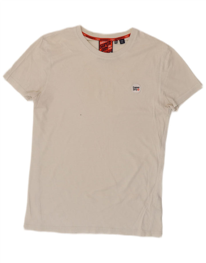 SUPERDRY Hombre Camiseta Top Medium Blanco Algodón