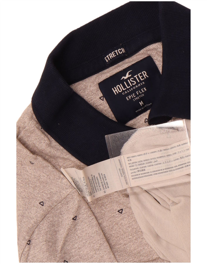 Polo Hollister Hombre Stretch Algodón Geométrico Gris Medio