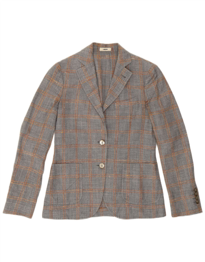 Lardini Chaqueta Blazer De 2 Botones Para Mujer IT 38 XS Lana A Cuadros Gris
