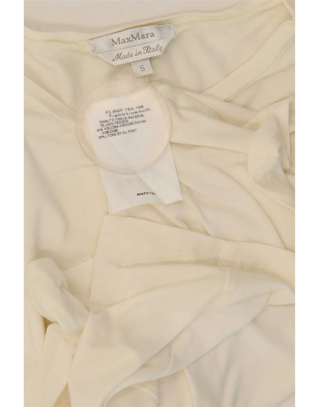 Max Mara Camiseta para Mujer Top UK 10 Small White Viscosa