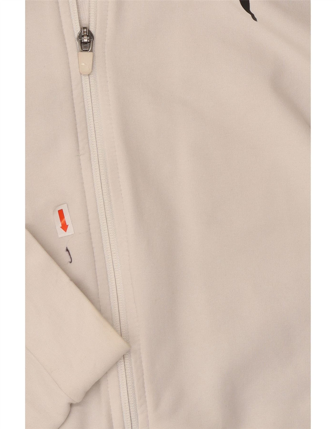 PUMA Suéter con capucha y cremallera gráfica para mujer UK 10 Small White Colourblock