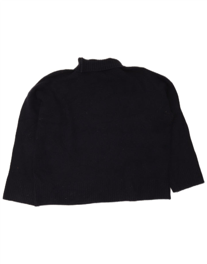 Marks & Spencer Suéter tipo jersey con cuello vuelto para mujer UK 44 Azul marino mediano