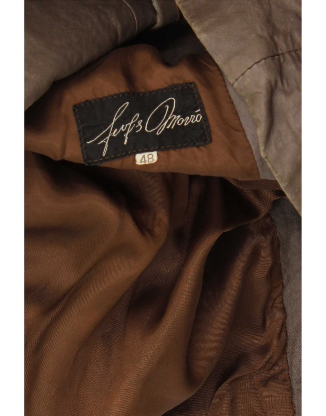 Chaqueta de cuero vintage para mujer IT 48 XL Marrón