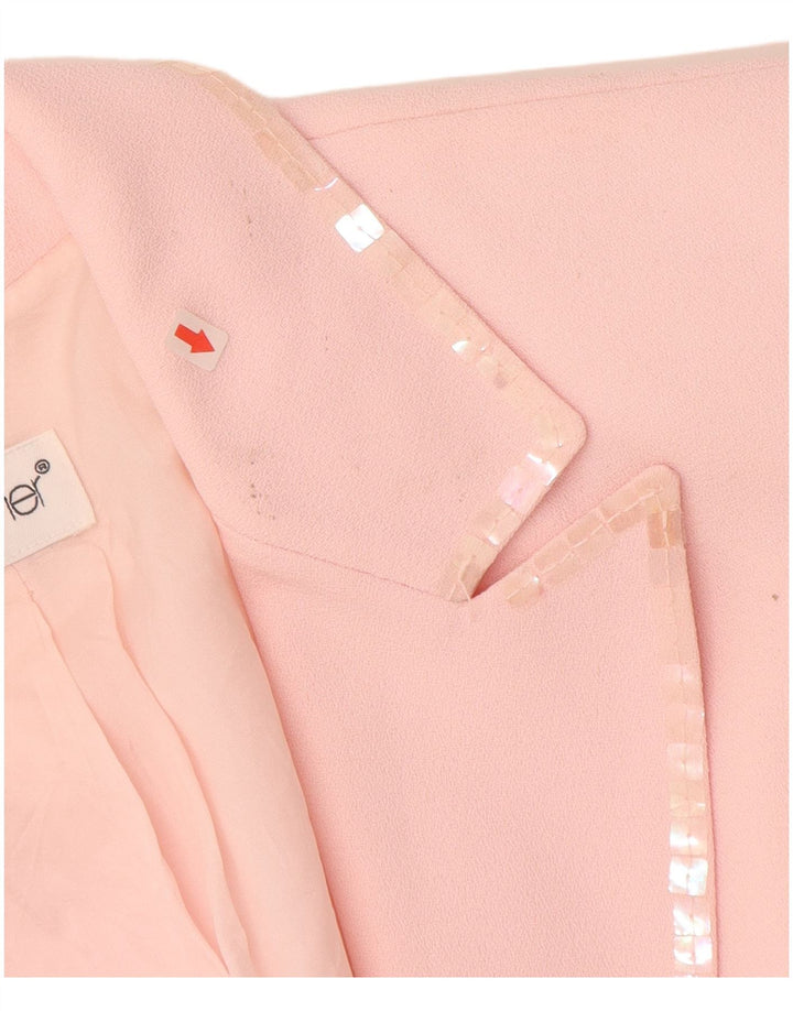 TOGETHER Chaqueta tipo blazer de 1 botón para mujer UK 40 Poliéster rosa medio