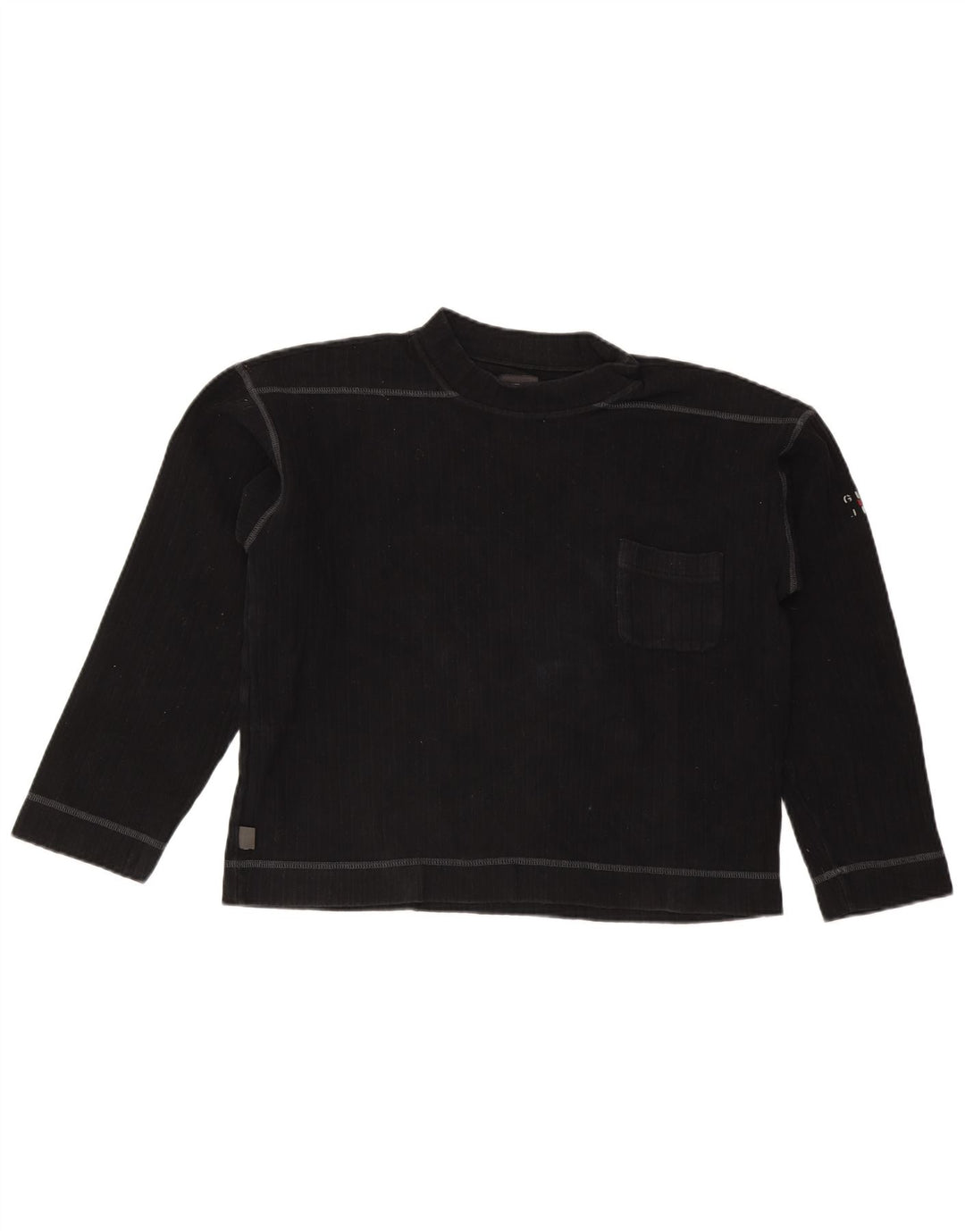 Guess Top Mujer Manga Larga UK 44 Medio Algodón Negro
