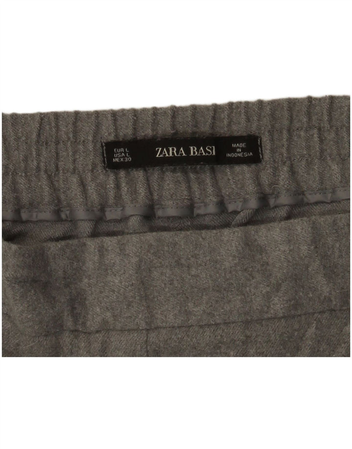 Zara Mujer Pantalones Cortos Grande W30 L25 Gris