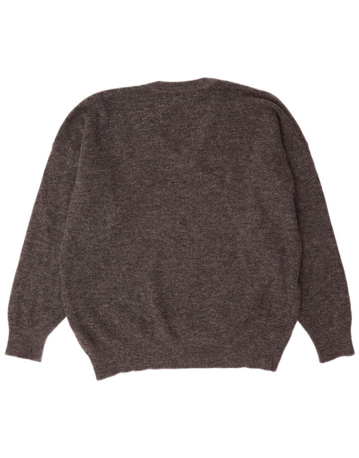 Lacoste Jersey con cuello en V para hombre talla 7 2XL lana gris