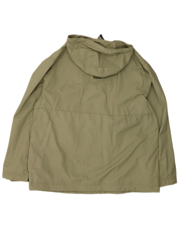 CAT Mens Hooded Anorak Jacket UK 40 Large Khaki Cotton