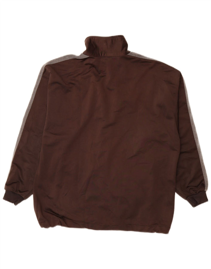 ASICS Mens Graphic Chándal Top Chaqueta Marrón Medio Colorblock Poliéster